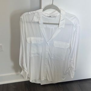 White Zara blouse size L